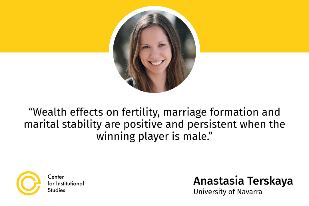 CInSt Research Seminar &quot;The Effects of Unearned Wealth on Marital and Fertility Outcomes&quot;: Anastasia Terskaya (University of Navarra)